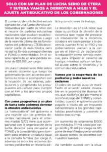 SOLO CON UN PLAN DE LUCHA SERIO DE CTERA Y SUTEBA VAMOS A DERROTAR A MILEI Y EL AJUSTE ANTIEDUCATIVO DE LOS GOBERNADORES